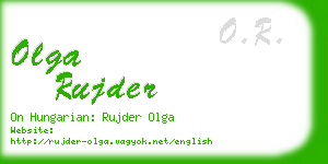 olga rujder business card